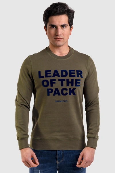 Shop Inimigo Leader Of The Pack Crew Neck In Green
