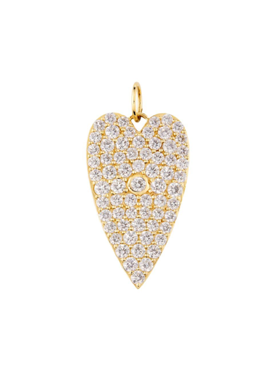 Shop Saks Fifth Avenue Women's 14k Yellow Gold & 4.55 Tcw Diamond Heart Pendant