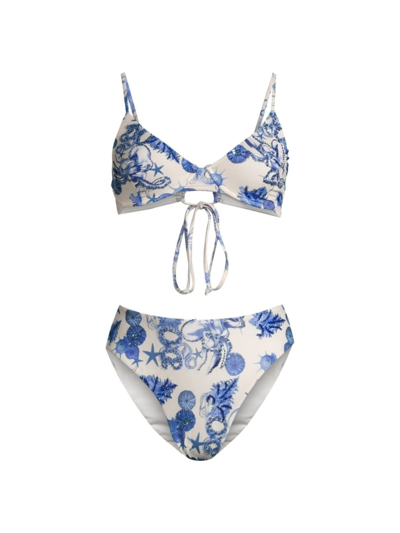 Shop Oceanus Women's Bruna Beaded Sea 2-piece Bikini Set In Neutral