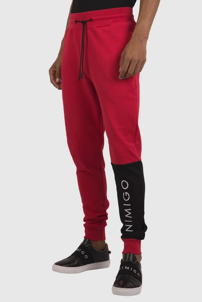 Shop Inimigo Block Sweatpants In Red