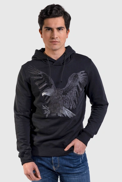 Shop Inimigo Eagle Jersey Hoodie In Black