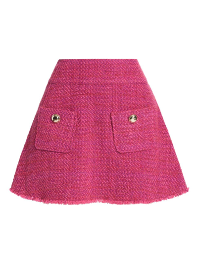 Shop Ba&sh Women's Bonnie Tweed Fit & Flare Miniskirt In Rose