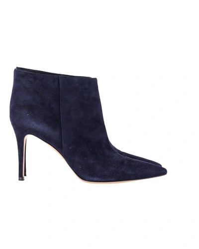 Shop Gianvito Rossi Ankle Boots In Navy Blue Suede