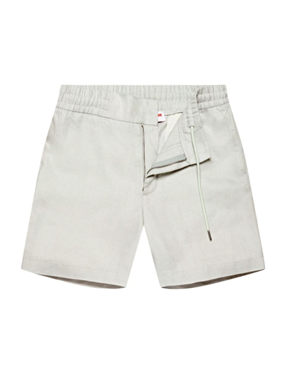 Shop Orlebar Brown Men's Cornell Linen Shorts In White Jade
