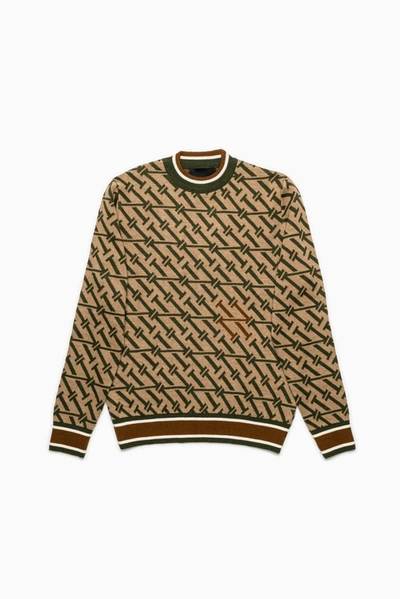 Shop Inimigo Illusion Allover Logo Knitwear In Brown