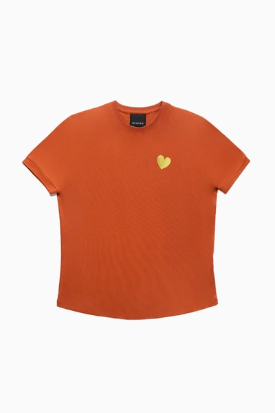 Shop Inimigo Contrast Heart T-shirt In Orange