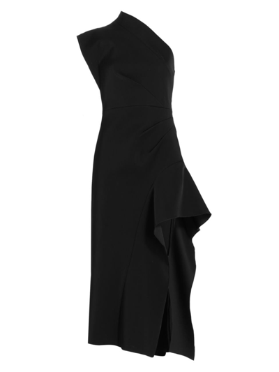 Shop Acler Women's Eddington One-shoulder Midi-dress In Black