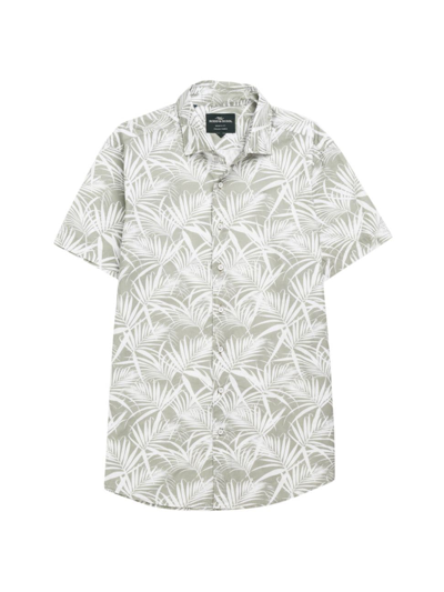 Shop Rodd & Gunn Men's Montcalm Palm Leaf Print Short-sleeve Shirt In Fatigue