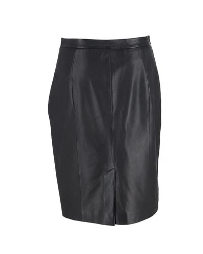 Shop Red Valentino Knee-length Pencil Skirt In Black Leather