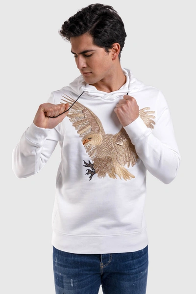 Shop Inimigo Eagle Jersey Hoodie In White