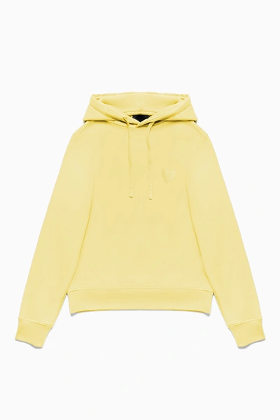 Shop Inimigo Classic Embroidery Heart Hoodie In Yellow