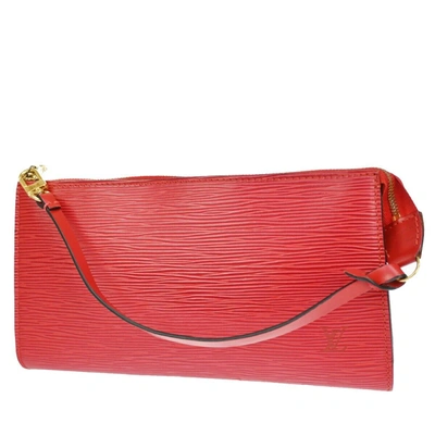 Pre-owned Louis Vuitton Pochette Accessoires Leather Clutch Bag () In Red