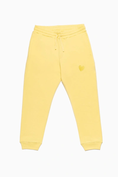 Shop Inimigo Classic Embroidery Heart Sweatpants In Yellow