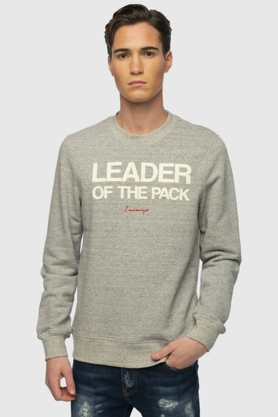 Shop Inimigo Leader Of The Pack Crew Neck In Grey