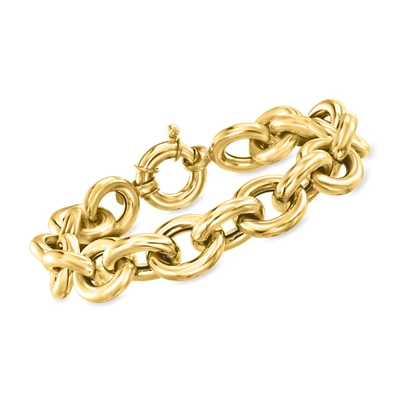 Shop Ross-simons Italian 18kt Yellow Gold Cable-chain Bracelet In Multi