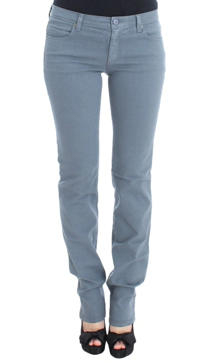Shop Ermanno Scervino Cotton Blend Slim Fit Bootcut Women's Jeans In Blue