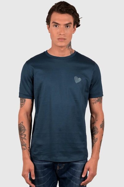 Shop Inimigo Classic Print Heart In Blue