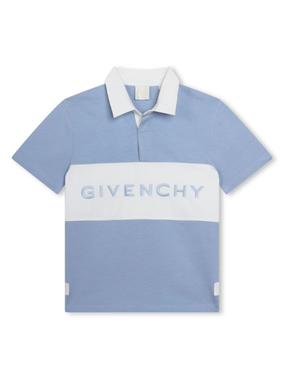 Shop Givenchy Polo Con Ricamo In Light Blue