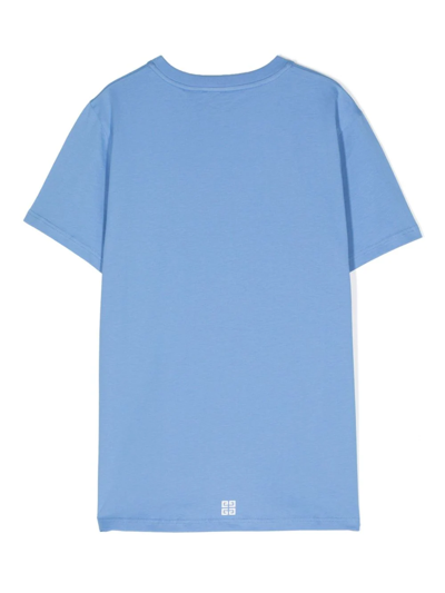 Shop Givenchy T-shirt Con Logo In Light Blue