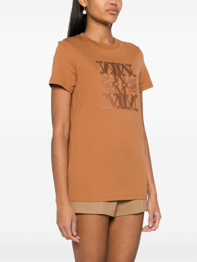 Max Mara Taverna Cotton T-shirt In Brown