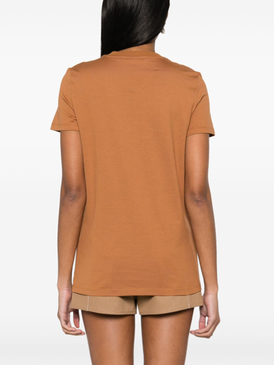 Max Mara Taverna Cotton T-shirt In Brown