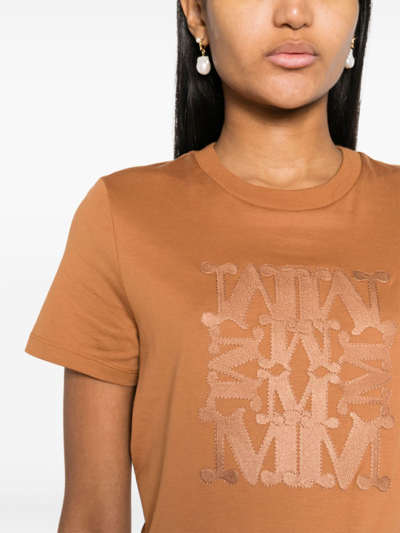 Max Mara Taverna Cotton T-shirt In Brown