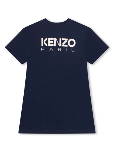 Shop Kenzo Abito In Cotone Sailor In Blue