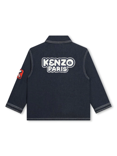 Shop Kenzo Giacca In Jeans Con Logo Sailor In Blue