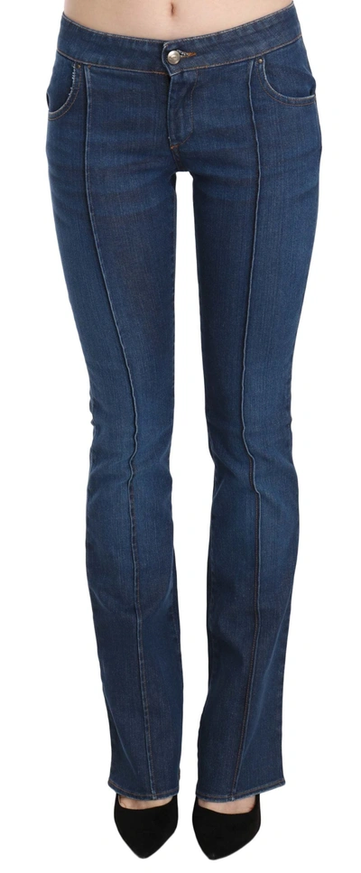 Shop Just Cavalli Low Waist Boot Cut Pants Women's Jeans In Blue