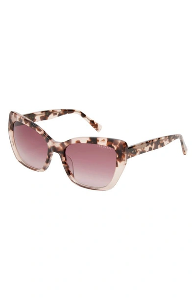 Ted Baker 55mm Cat Eye Sunglasses In Blush Tortoise