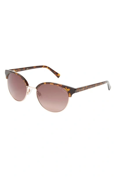 Shop Ted Baker 54mm Round Sunglasses In Tortoise