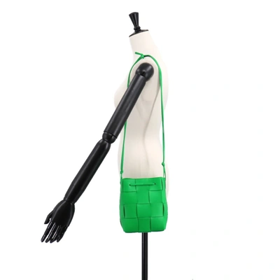 Shop Bottega Veneta Cassette Green Leather Shopper Bag ()