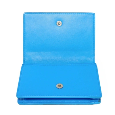 Shop Bottega Veneta Intrecciato Blue Leather Wallet  ()