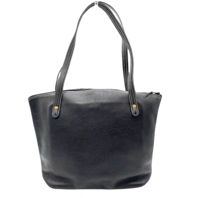 Shop Dior Cd Black Leather Tote Bag ()