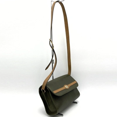 Shop Dior Khaki Leather Shopper Bag ()