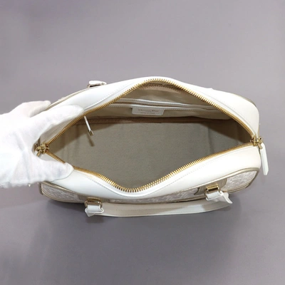 Shop Dior Vibe Seau White Leather Travel Bag ()