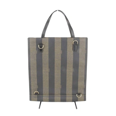 Shop Fendi Pecan Brown Canvas Shoulder Bag ()