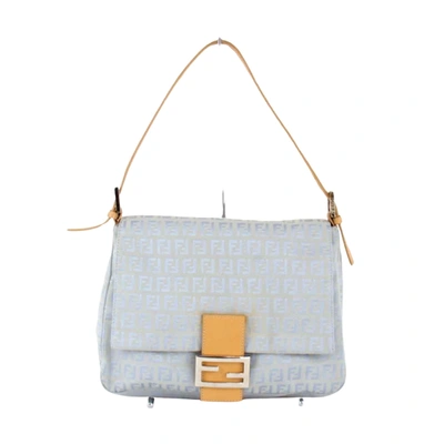 Shop Fendi Zucca Blue Canvas Shopper Bag ()