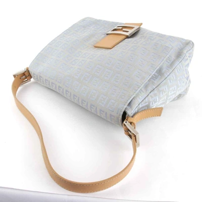 Shop Fendi Zucca Blue Canvas Shopper Bag ()