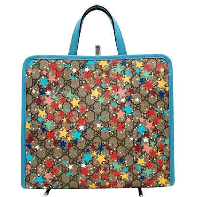 Shop Gucci Cabas Blue Leather Tote Bag ()