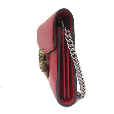 Shop Gucci Dionysus Red Leather Wallet  ()