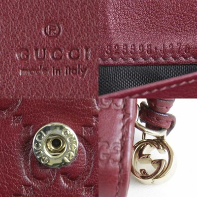 Shop Gucci Burgundy Leather Wallet  ()