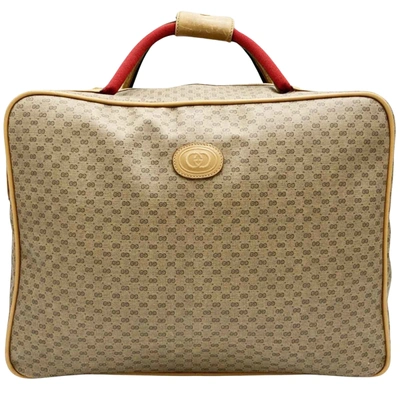 Shop Gucci Sherry Beige Canvas Travel Bag ()