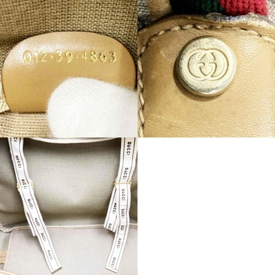 Shop Gucci Sherry Beige Canvas Travel Bag ()