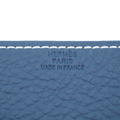 Shop Hermes Hermès Blue Leather Wallet  ()
