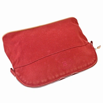 Shop Hermes Hermès Bolide Red Cotton Clutch Bag ()
