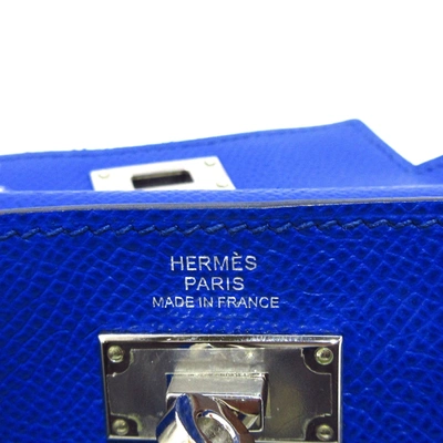 Shop Hermes Hermès Kelly Blue Leather Wallet  ()