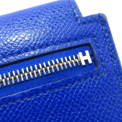 Shop Hermes Hermès Kelly Blue Leather Wallet  ()