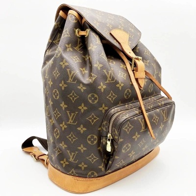 Pre-owned Louis Vuitton Montsouris Brown Leather Backpack Bag ()