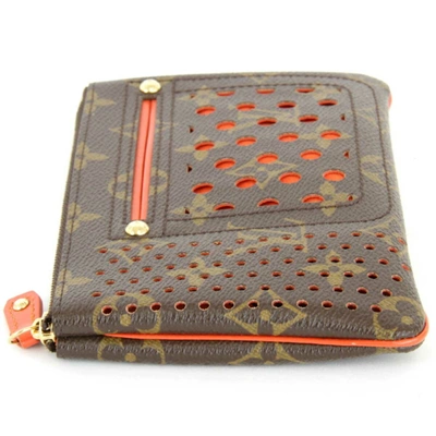 Pre-owned Louis Vuitton Pochette Zippée Brown Canvas Clutch Bag ()